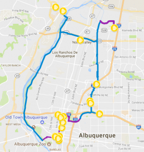 Albuquerque Beer Run/Walk/Bike in Google Maps