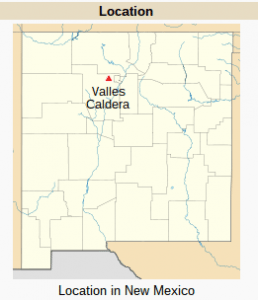 Valles Caldera location in New Mexico