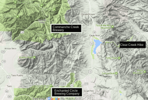 location of breweries and hike