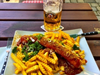Currywurst and a beer Currywurst and a beer