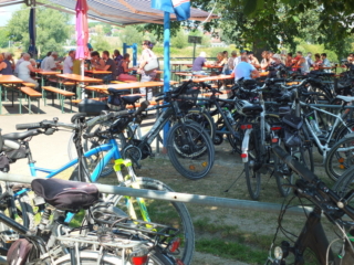 bicycles at the Eining ferry crossing bicycles at the Eining ferry crossing