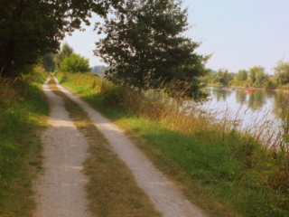 on the Danube bikeway on the Danube bikeway