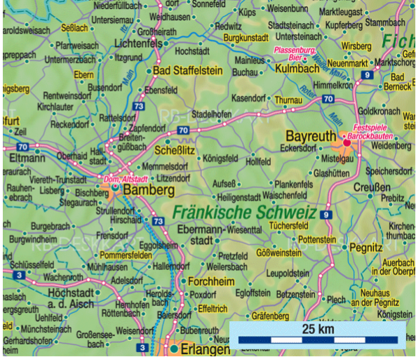 Bamberg Region Map - Prime Passages