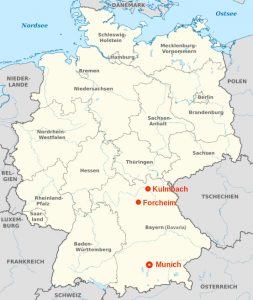 Location of Forcheim & Kulmbach in Germany & Bavaria