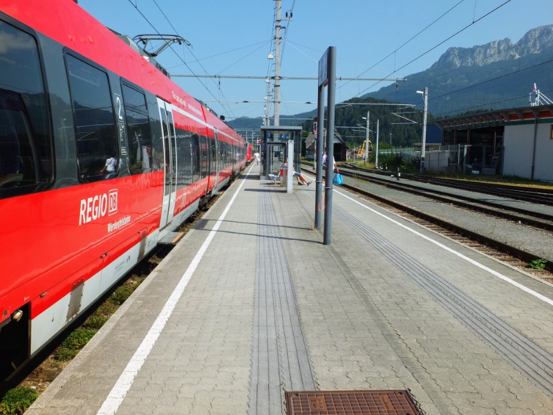 waiting for the train in Reutte, Austria