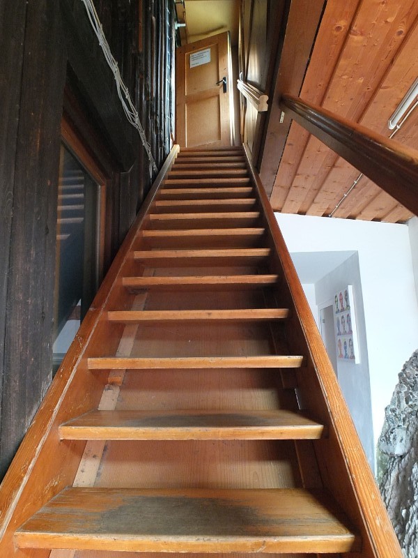stairs to attic sleeping area