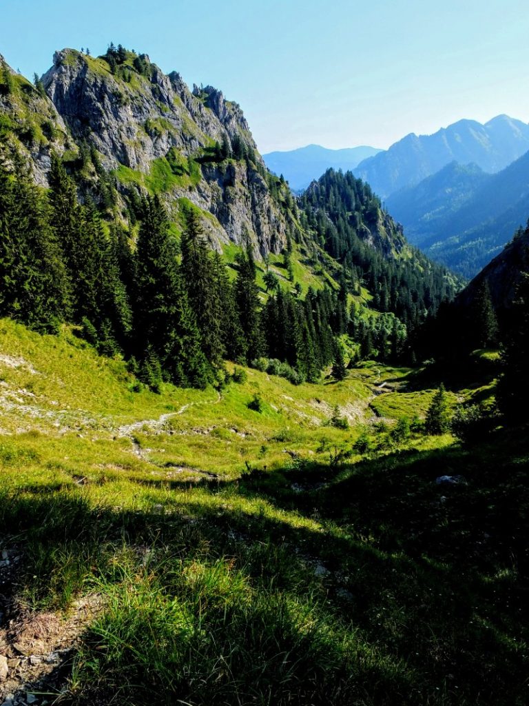descending into a valley