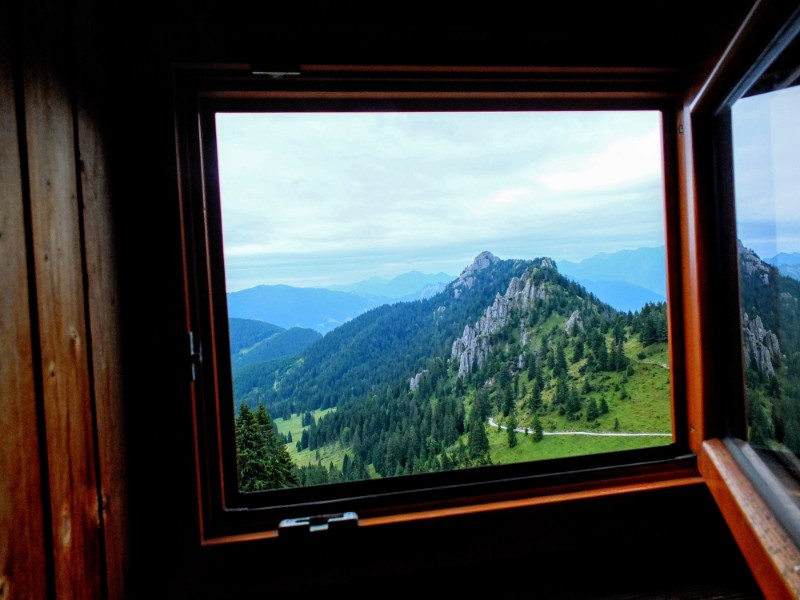 view from the bunk at August Schuster Hut