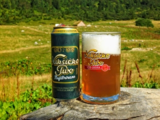 apres hike - Niksicko Unfiltered beer apres hike - Niksicko Unfiltered beer