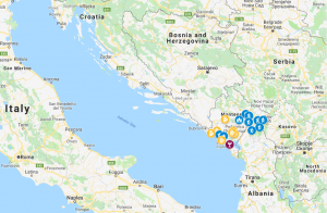 Montenegro is located on the Adriatic Sea