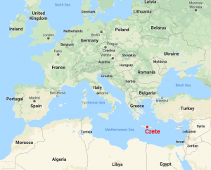 Crete location in Europe