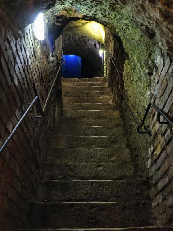 Rock cut cellar stairs