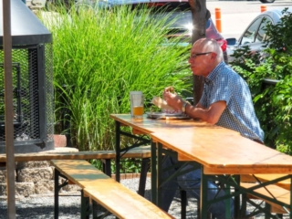 quiet lunch - Lowry Beer Garden, Denver quiet lunch - Lowry Beer Garden, Denver