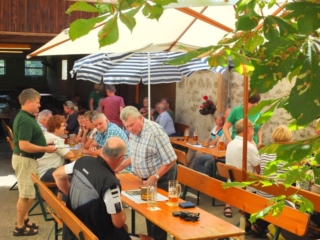 small beer garden in the Oberpfalz, Germany small beer garden in the Oberpfalz, Germany