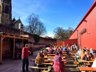 Magic Rock Beer Garden, Huddersfield, England Magic Rock Beer Garden, Huddersfield, England