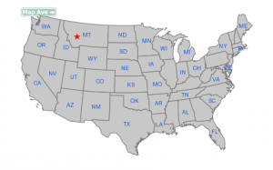 Helena location in the U.S.A.