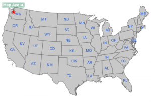 Location of Seattle & the Olympic Peninsula