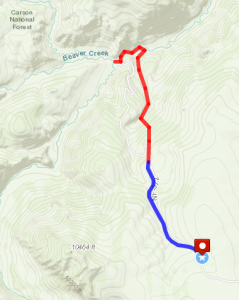 Cruces Basin hike route