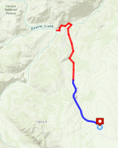 Cruces Basin hike route