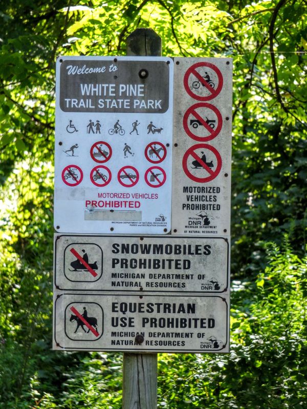 White Pine Trail sign