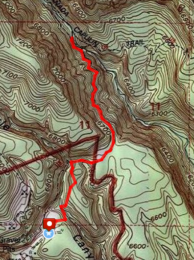 Sanchez Falls hike route