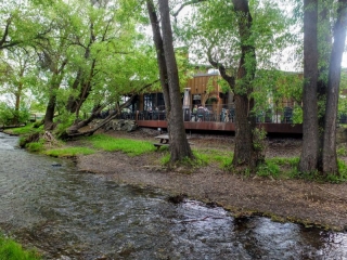 Tamarack Brewing streamside terrace