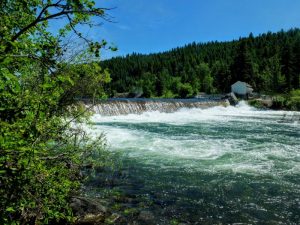 below the dam