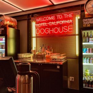 the Doghouse check-in bar