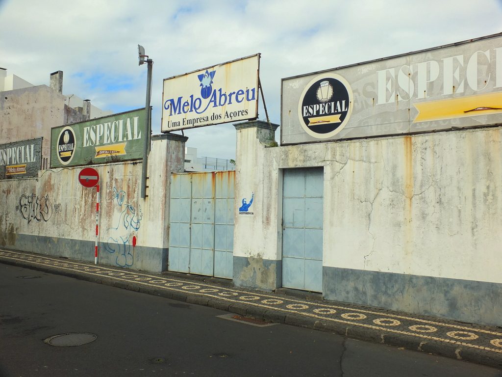 Melo Abreu Brewery in central Ponta Delgada Brewery Gate