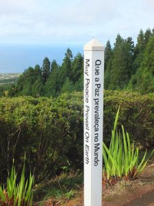 Signpost: "May peace prevail in the world"